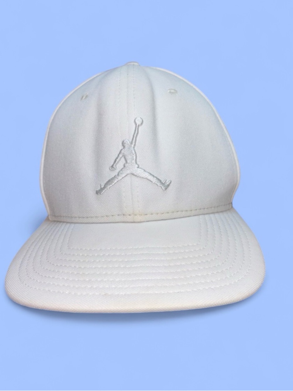 Jordan Jumpman Adjustable Hat White OS Flat Brim Embroidered Logo Structured Fit